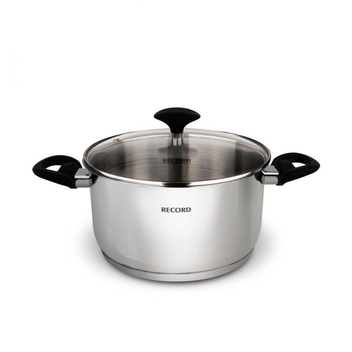 RECORD - Olla acero inoxidable Gia Plus F/Dif Tapa Vidrio N°22