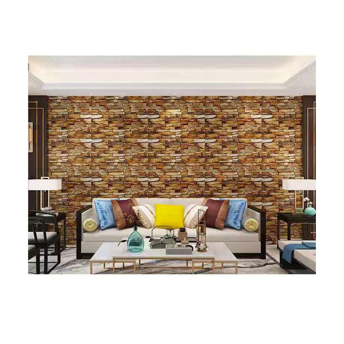 GENERICO - Papel Mural Ladrillo En 3D Espuma Decorativa Adhesiva