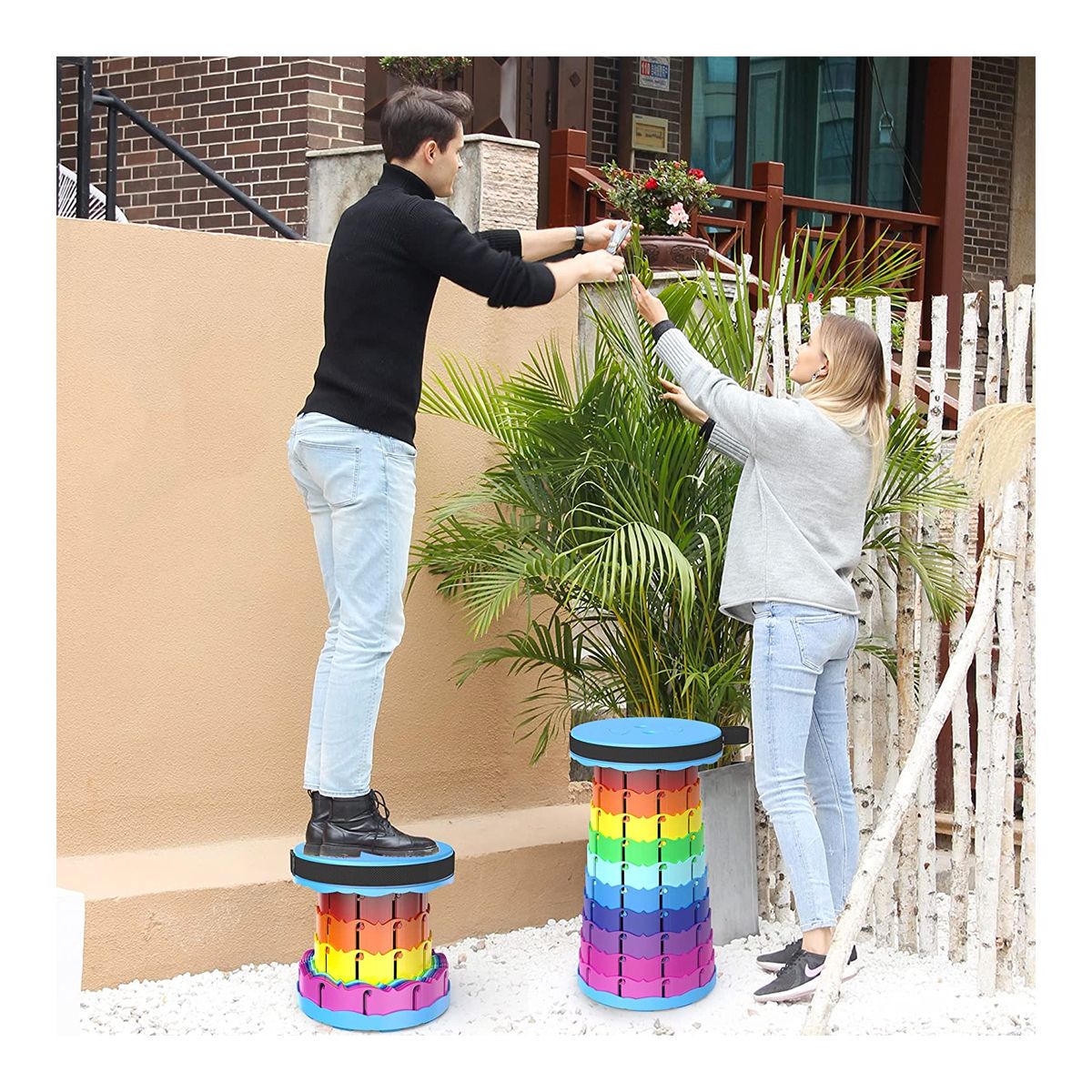 GRETAIL - Banco Banquito Plegable Modelo Arcoiris