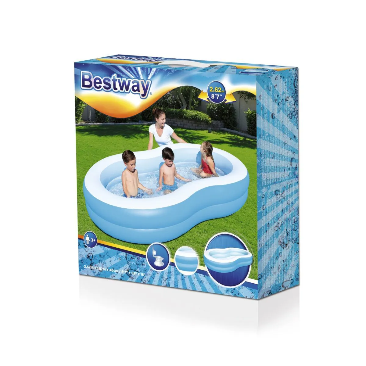 BESTWAY - Bestway - Piscina inflable familiar infantil 262x157x46 cm