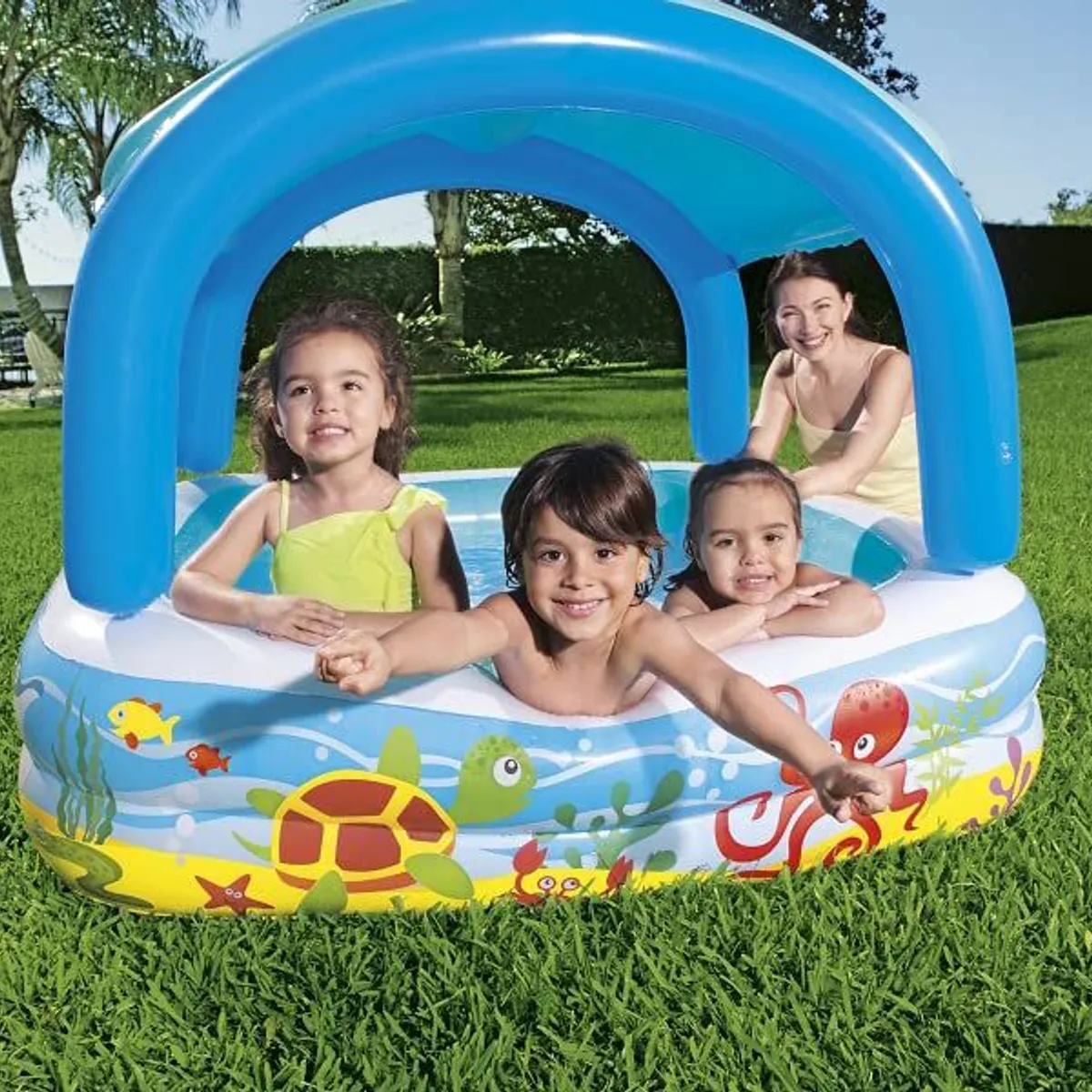 BESTWAY - Piscina inflable Infantil con Parasol 140x140x114 cm