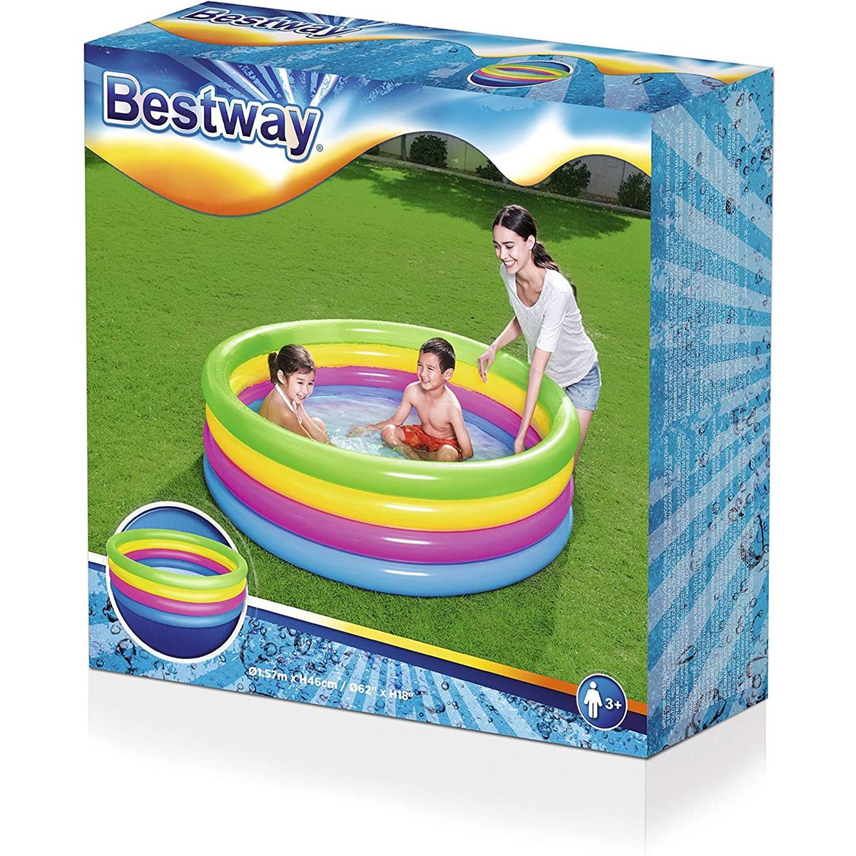 BESTWAY - Piscina inflable Multicolor 157x46 CM - BESTWAY