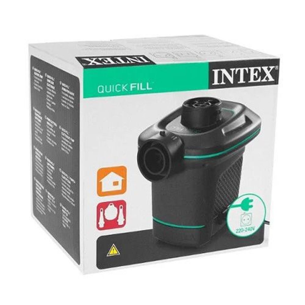 INTEX - Inflador Electrico Negro con entradas intercambiables