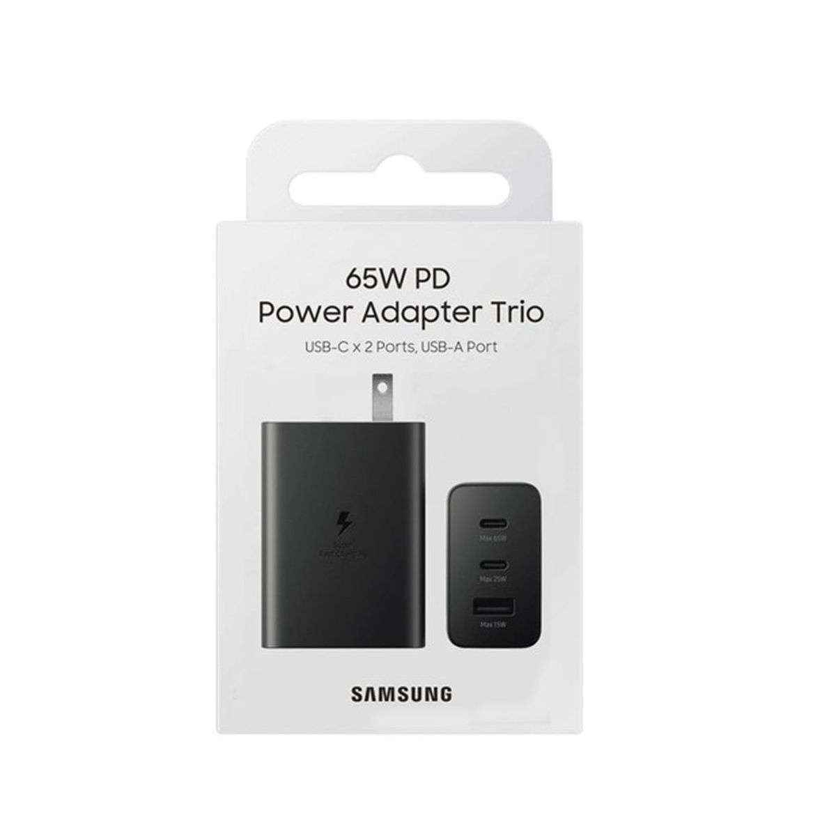 SAMSUNG - Adaptador Samsung Power Trio 65W PD - Negro