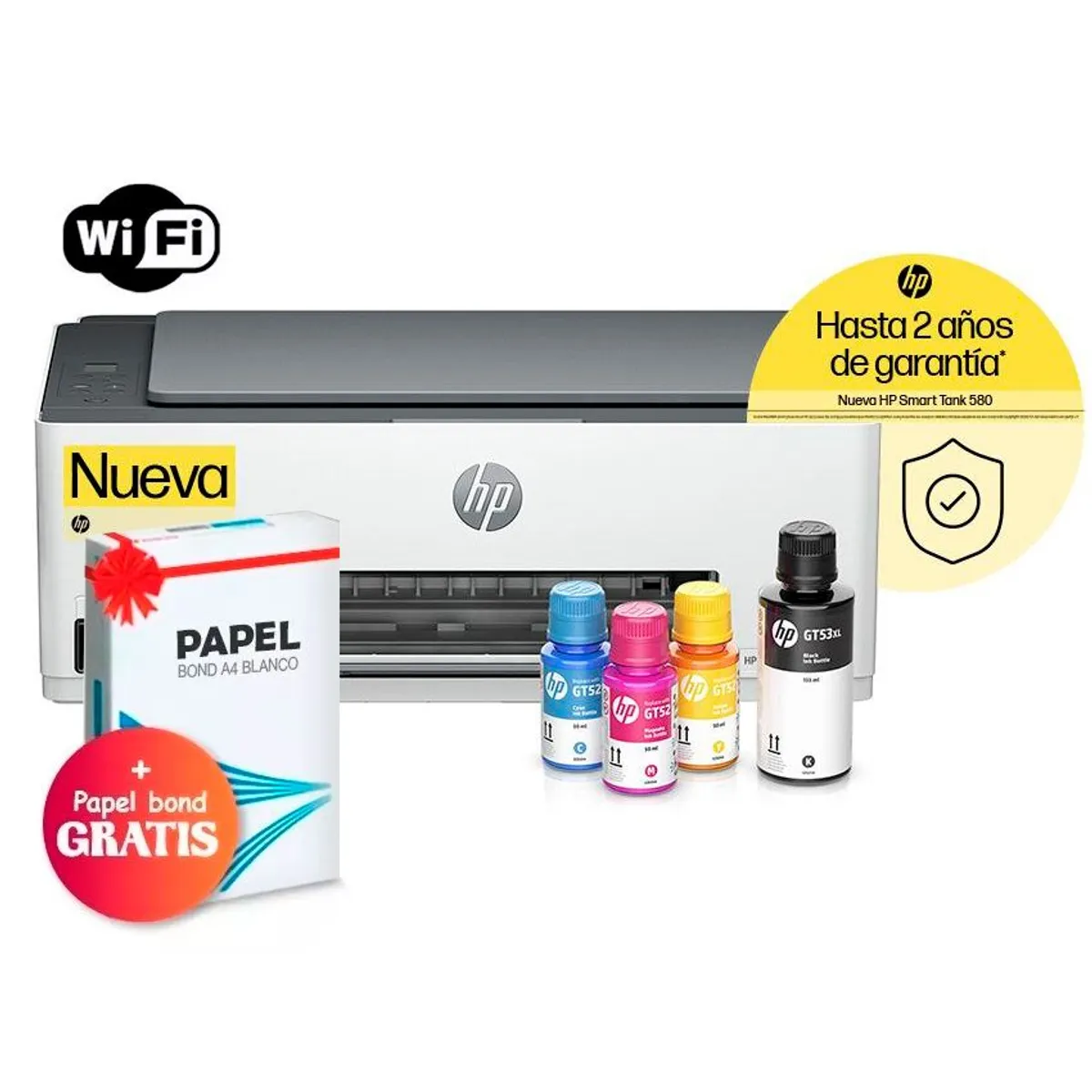 HP - Impresora HP Smart Tank 580 Multifuncional WIFI Cable Ubs