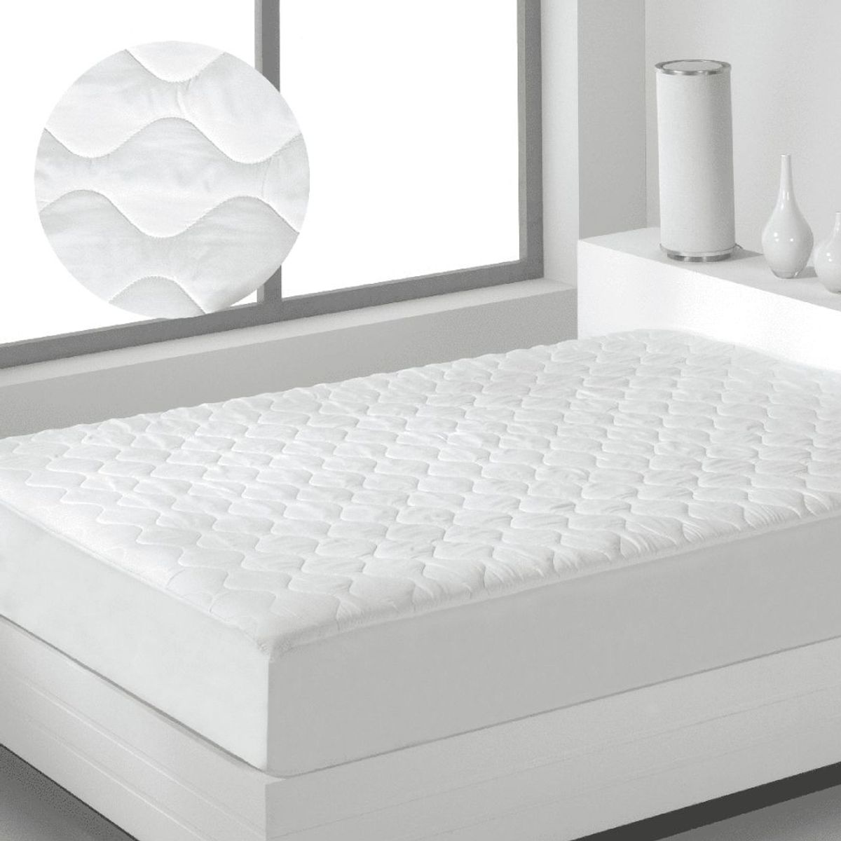 ARLIN TEXTIL - Protector de Colchón Amoldable 2 plz color blanco