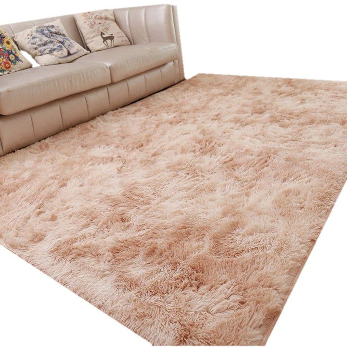 GENERICO - Alfombra de felpa piso de terciopelo para sala 140cm x 2m - Beige