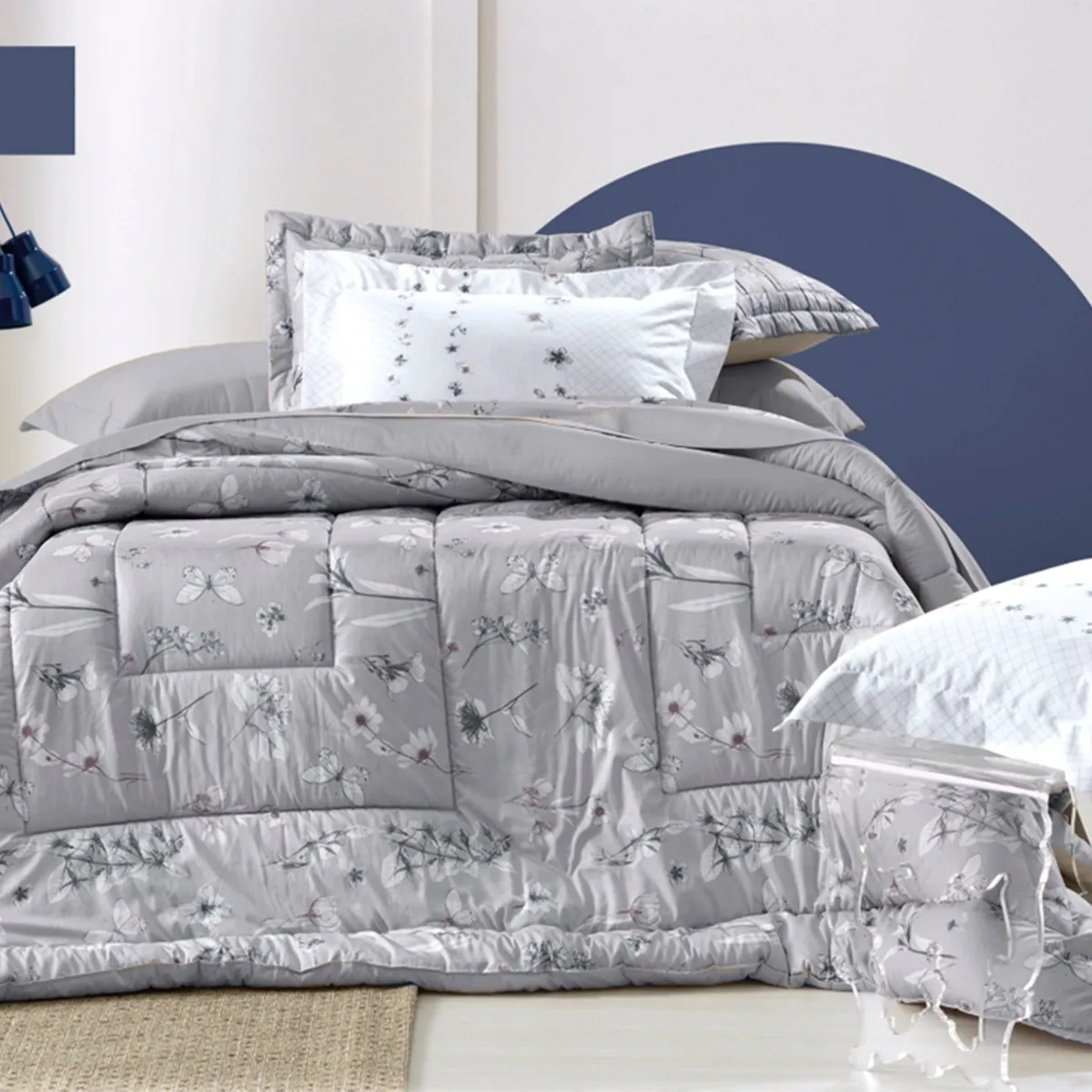 ALTENBURG - Edredón 100% Algodón Pima 2 Plazas FLOR DE NIÑA
