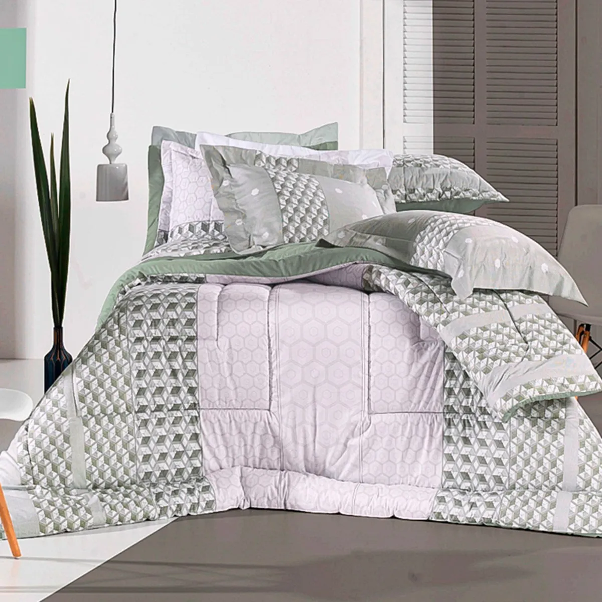 ALTENBURG - Set Edredón + Sábanas  100% Algodón Pima 2 Plazas RECUERDO