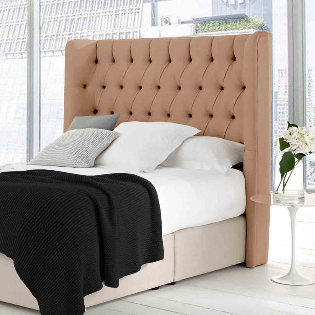 MAVISAC - Cabecera Knigthbridge Mavisac Dos Plazas Color Camello - Tela