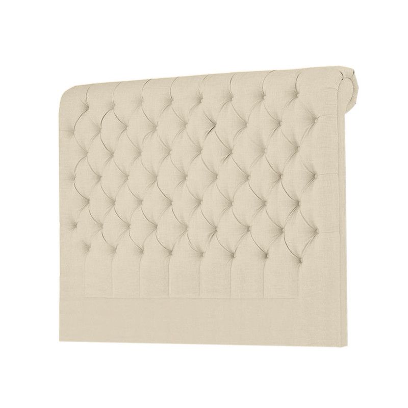 MAVISAC - Cabecera Linen Mavisac Plaza King Color Marfil - Ultra Cuero