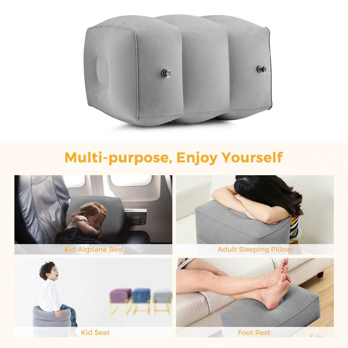 THE BABY SPOT - Cojin inflable multiuso para viaje bebés The Baby Spot Gris