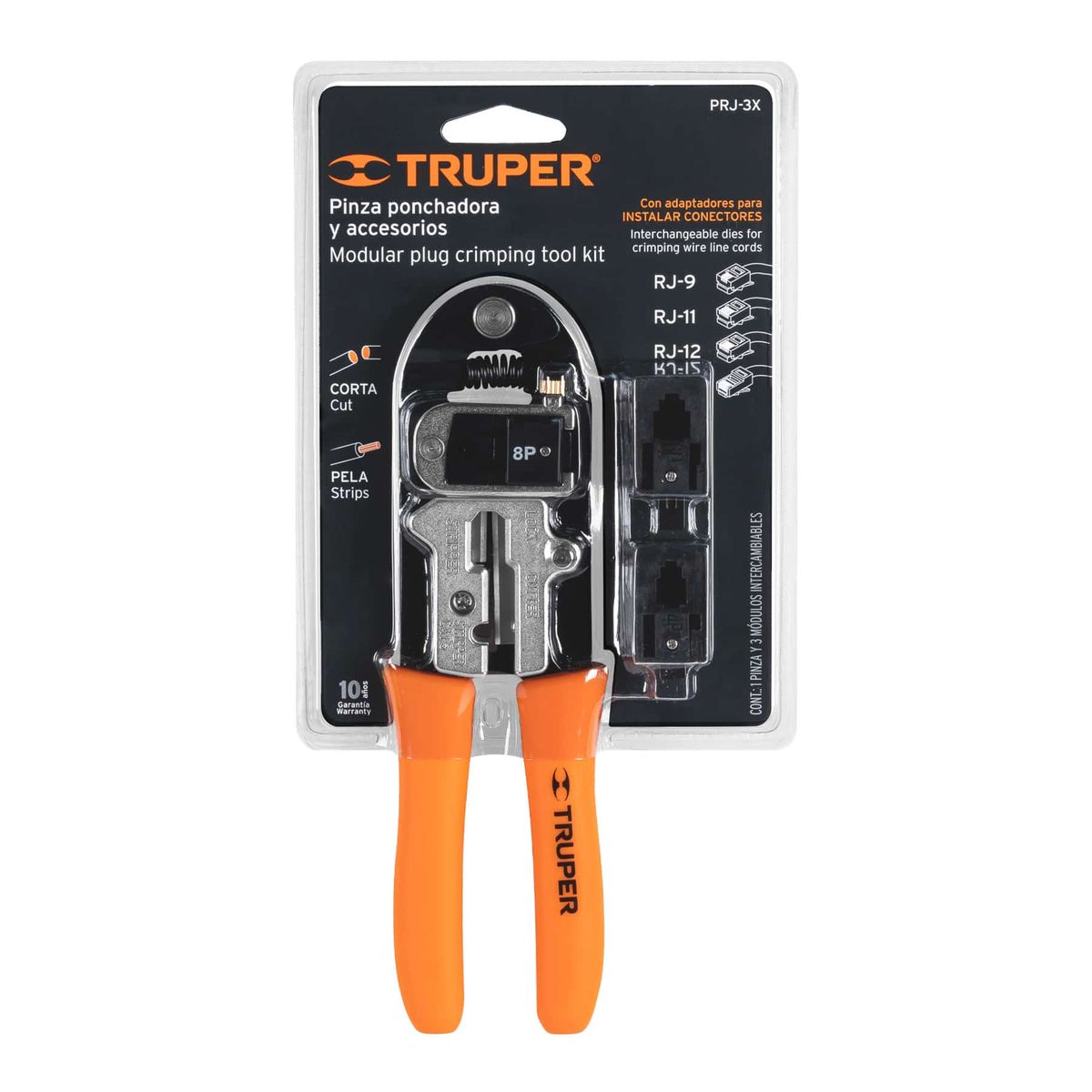 TRUPER - Pinza Ponchadora Truper Modulos Intercambiables 8" 18343  - Naranja
