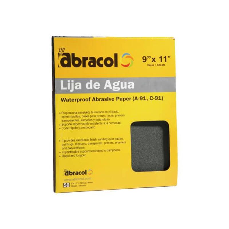 ABRACOL - LIJA DE AGUA ABRACOL N° 80 POR 50 UNIDADES