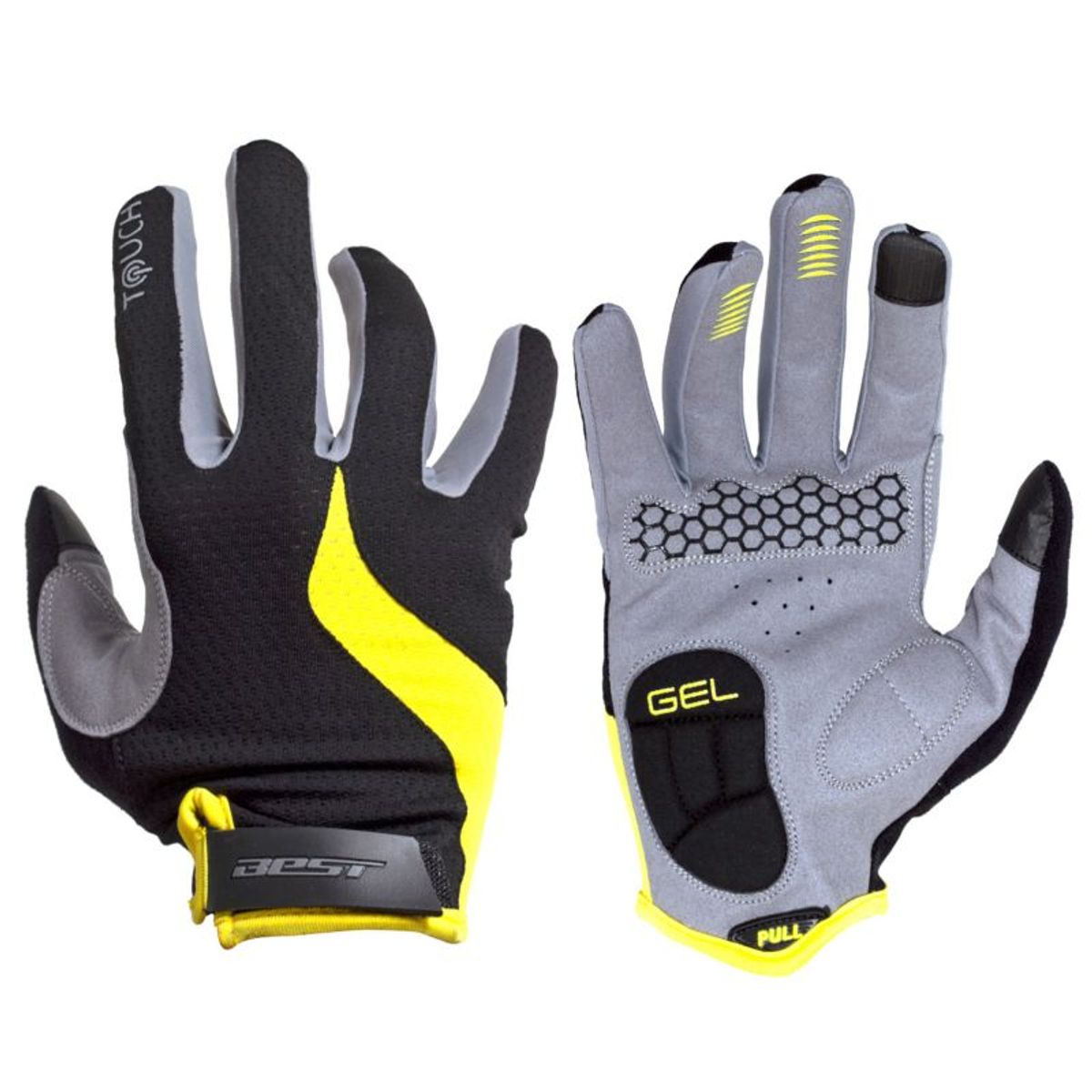 BEST - GUANTES BEST SB-05-9584 NEGRO/AMARILLO TALLA M