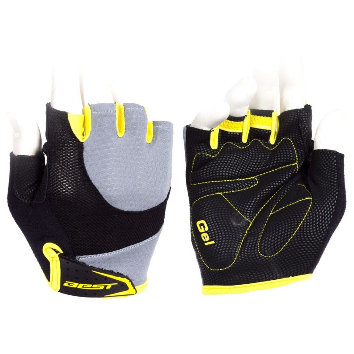 BEST - GUANTES BEST SB-01-8518 GRIS/AMARILLO TALLA L