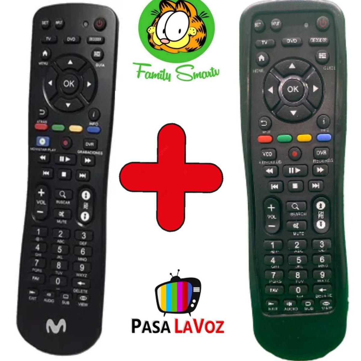 UNIVERSAL - Control Movistar para Decodificador  Funda Silicona Negro