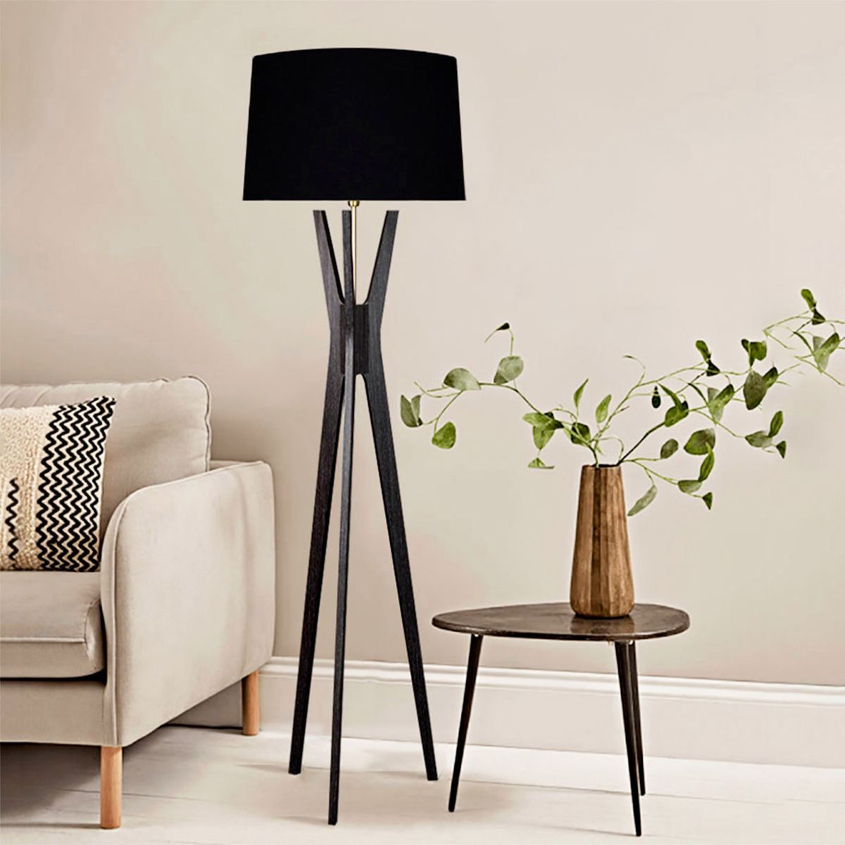 GENERICO - Lámpara de pie Florence  Negro