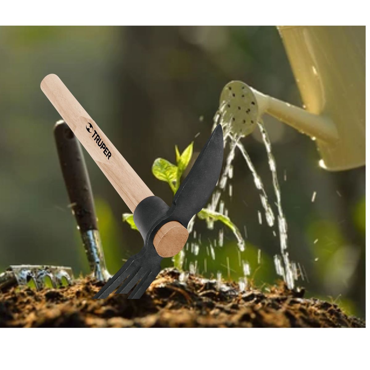 TRUPER - Pico rastrillo mango de madera 14 Truper