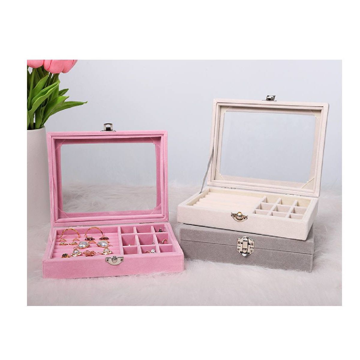 GRETAIL - Joyero Organizador De Joyas Cofre Pulseras Relojes 1 Nivel