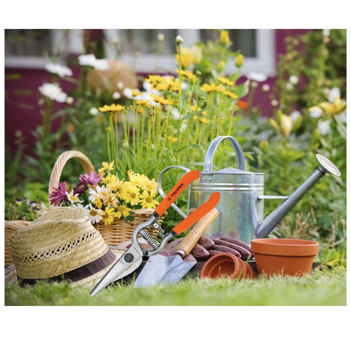 TRUPER - Tijera  de poda forjada 8", curva, Truper