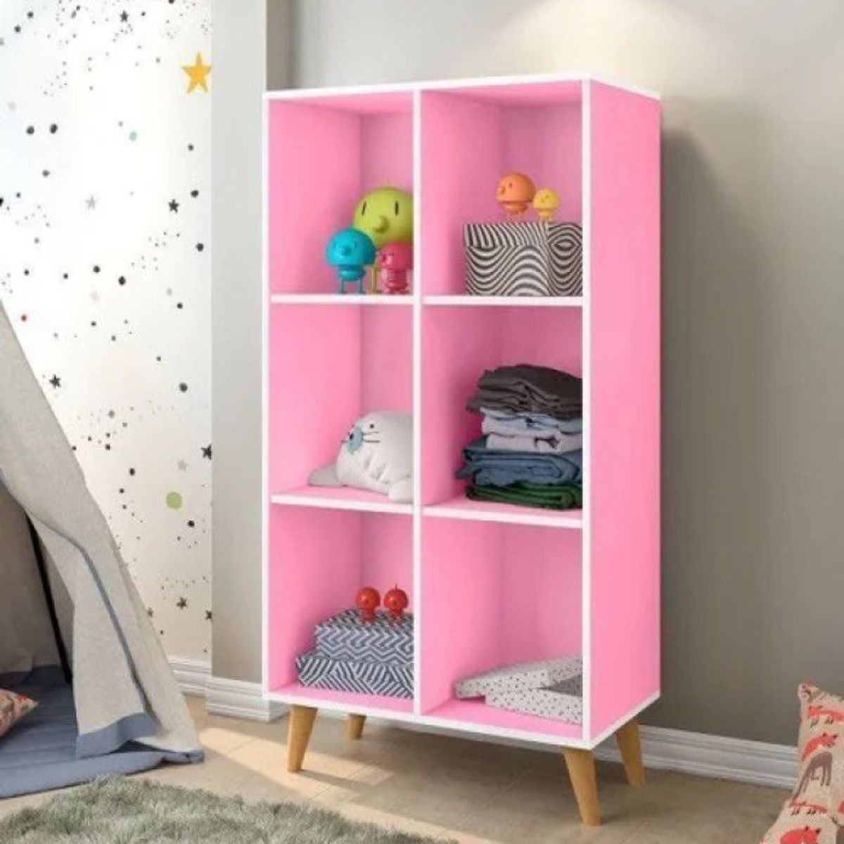 73 EXPERIENCE - Librero Marvi - Color Rosado - 73 Experience