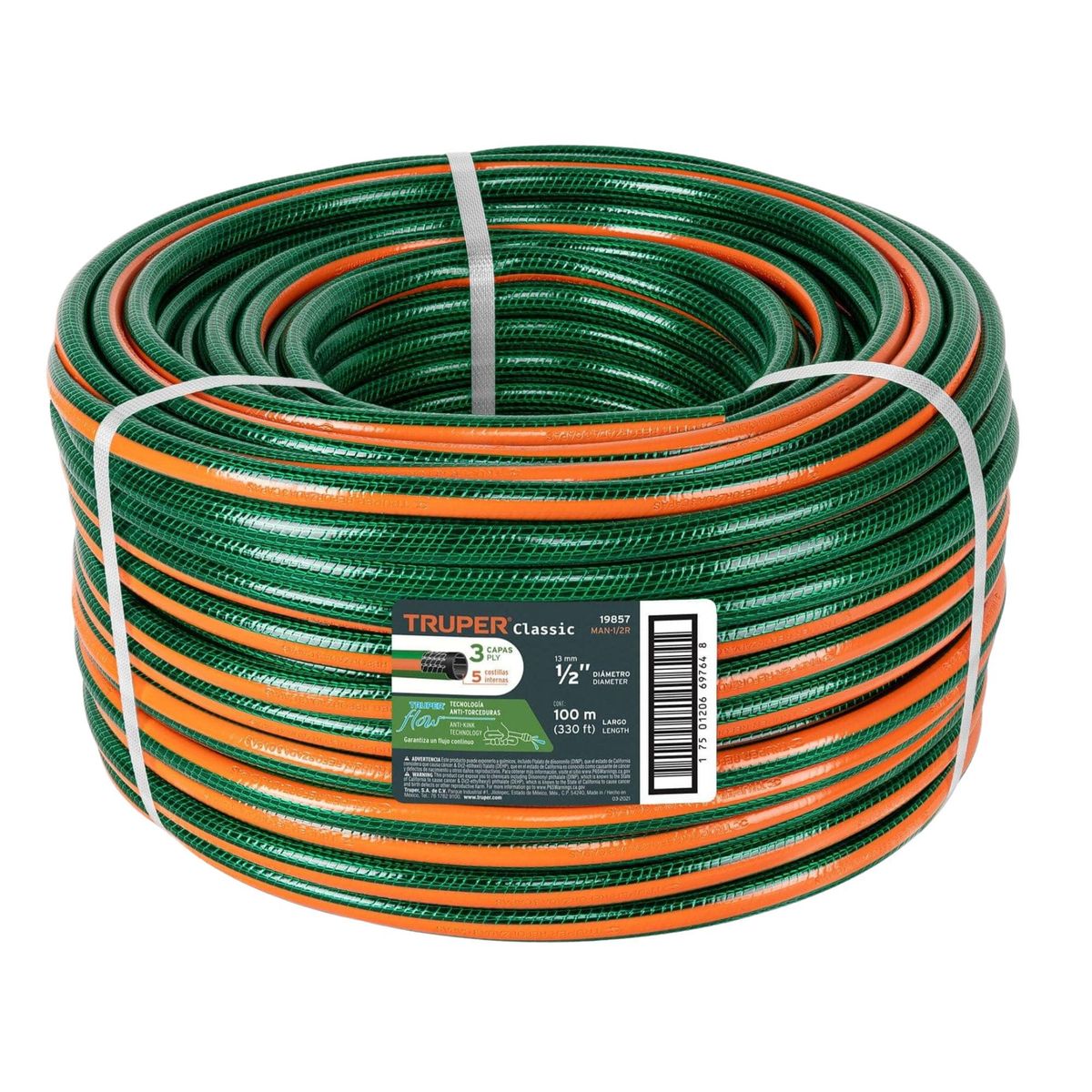 TRUPER - Manguera de riego expandible reforzada 12x100m truper