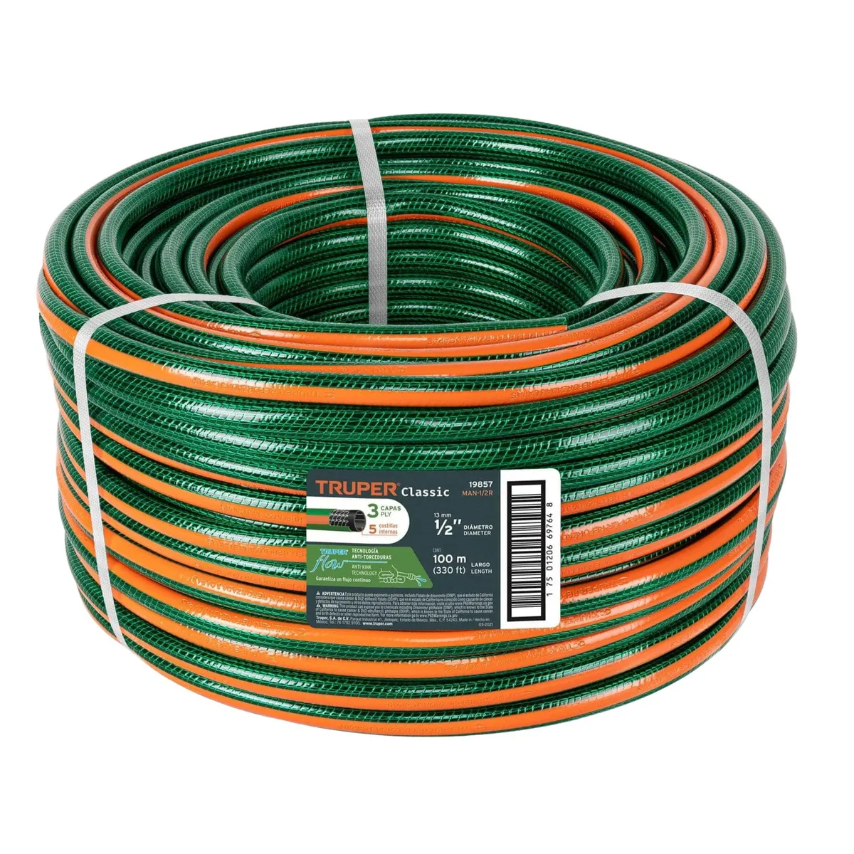 TRUPER - Manguera de riego expandible reforzada 12x100m truper