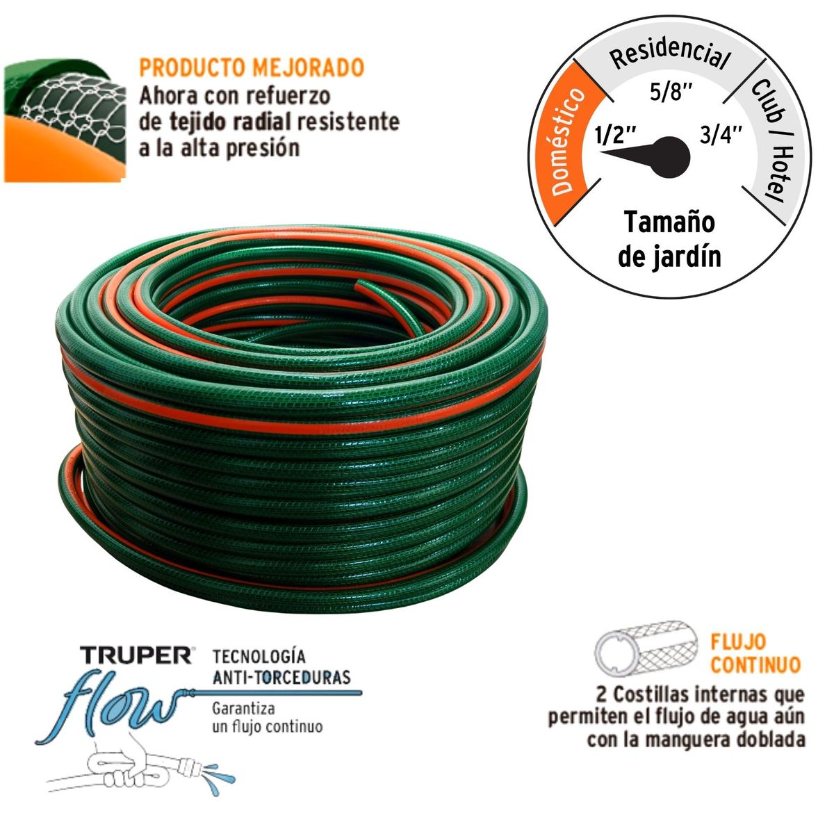 TRUPER - Manguera de riego expandible reforzada 12x50m truper