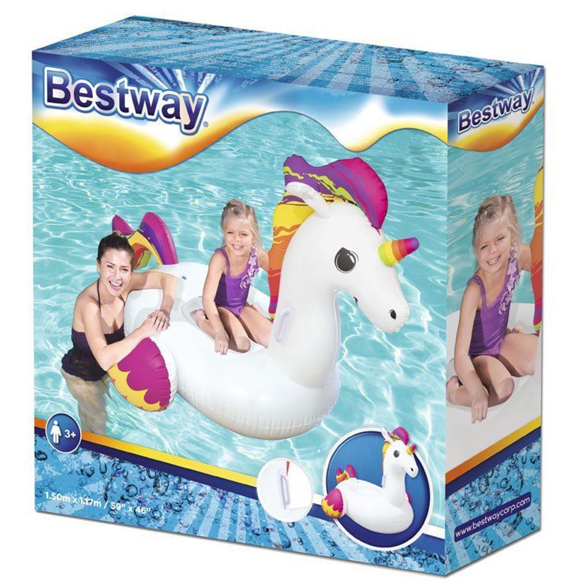 BESTWAY - Flotador inflable montable modelo Unicornio - BESTWAY