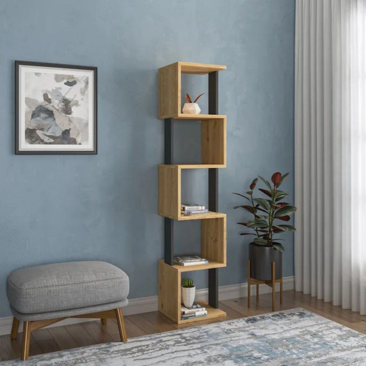 73 EXPERIENCE - Librero Kris - Color Duna & Plomo - 73 Experience