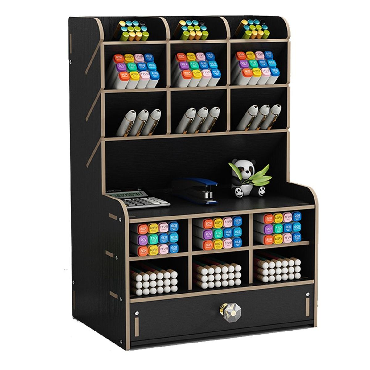 GENERICO - Organizador de Escritorio multiusos Portalápices Negro