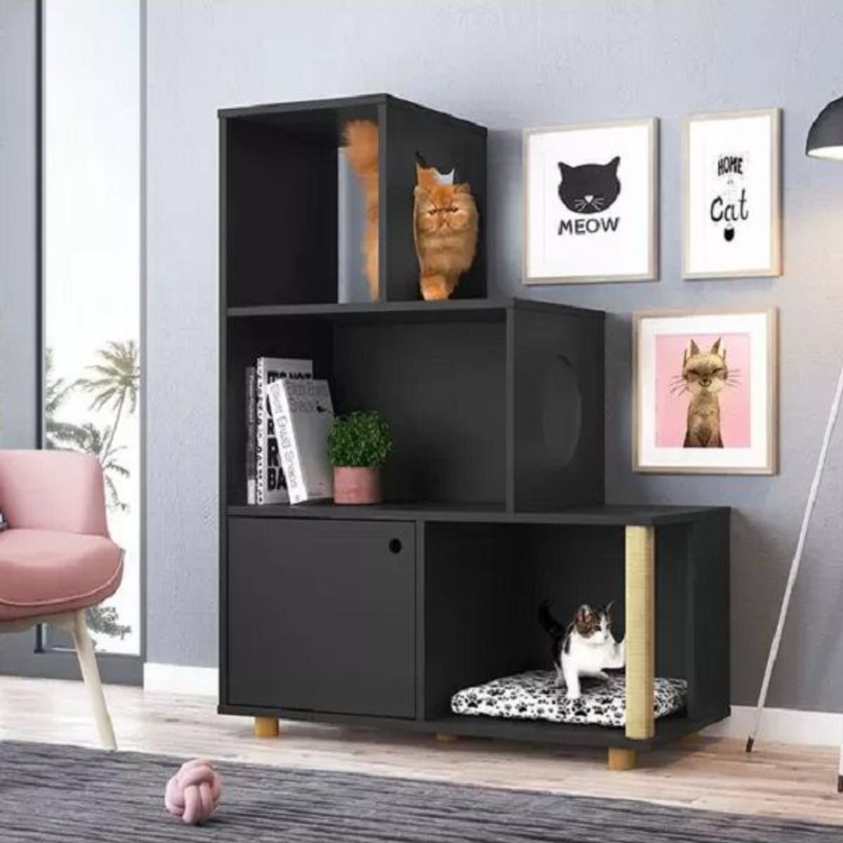 73 EXPERIENCE - Librero Guty Color Negro- 73 Experience