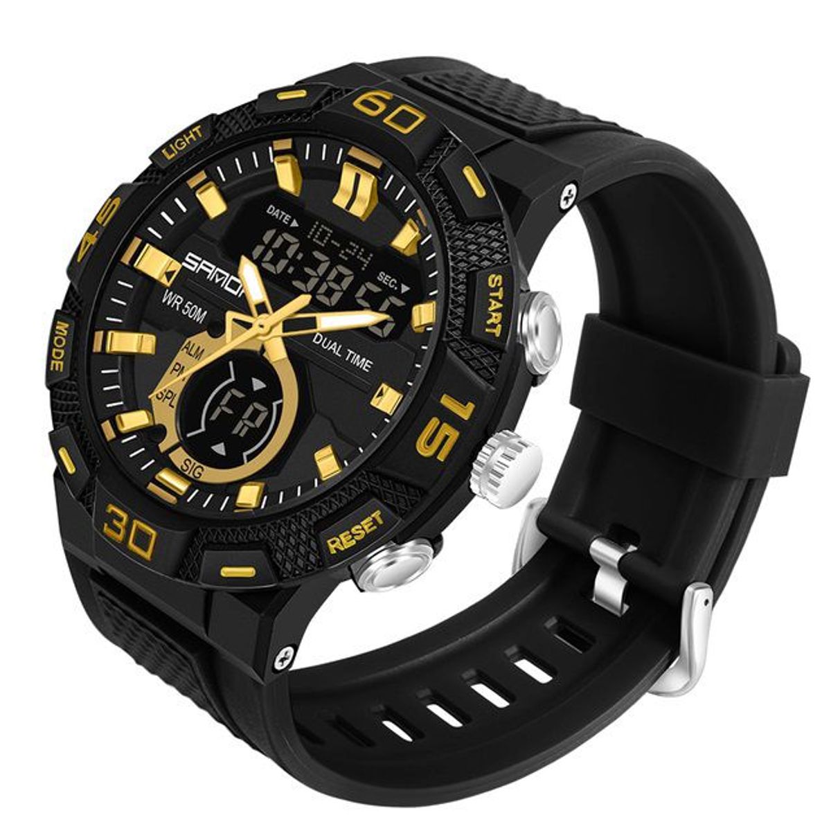 SANDA - RELOJ HOMBRE SANDA NEGRO Y DORADO 3132