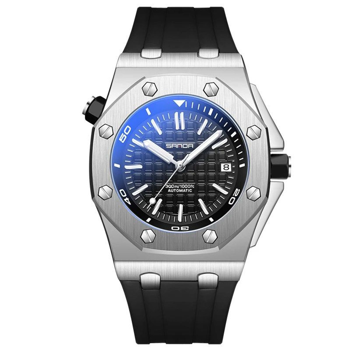 SANDA - RELOJ HOMBRE SANDA PLATEADO GOMA 7032