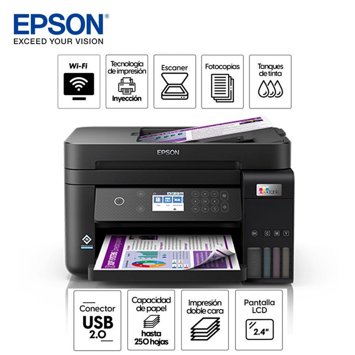 EPSON - Impresora Multifuncional EcoTank L6270 Wifi