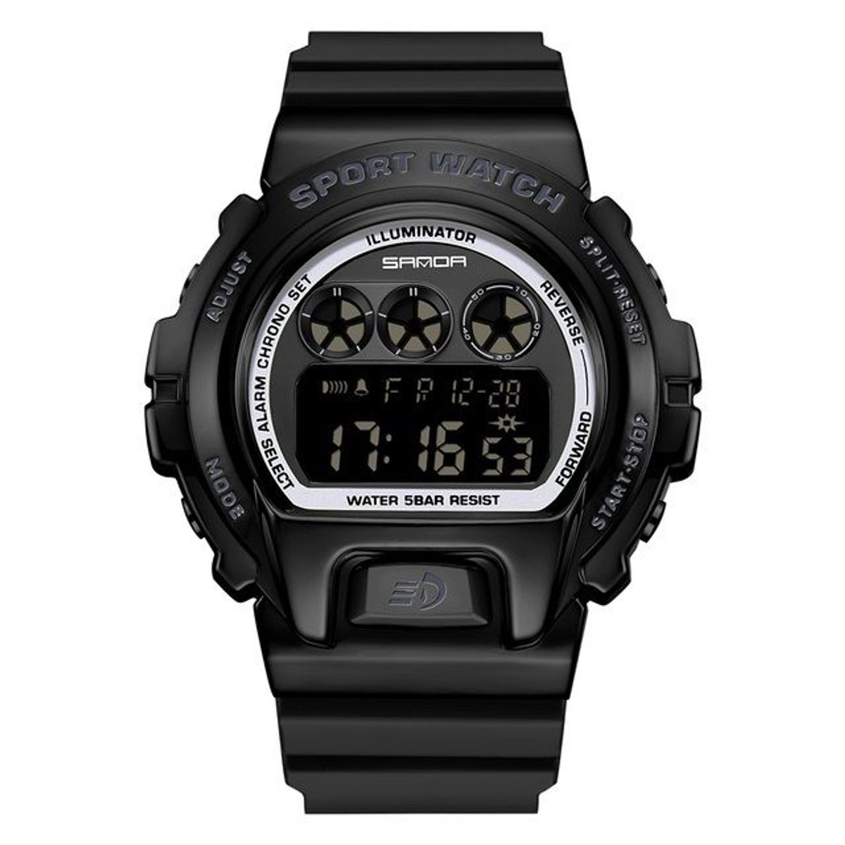 SANDA - RELOJ HOMBRE SANDA NEGRO PLATA TRES ESFERAS 2127