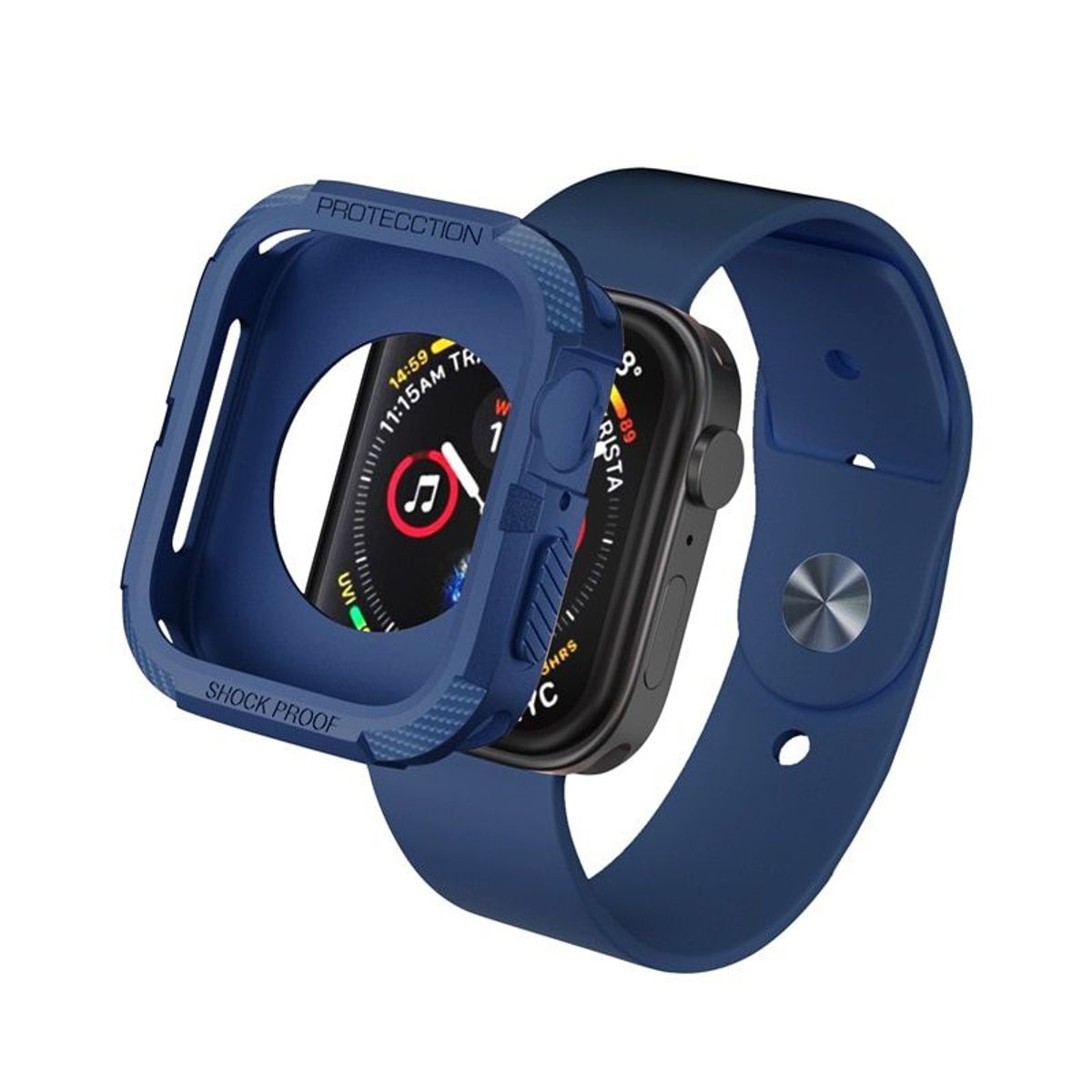 GENERICO - Case Rugger Armor para APPLE WATCH 45mm - 44mm - 42mm - Azul