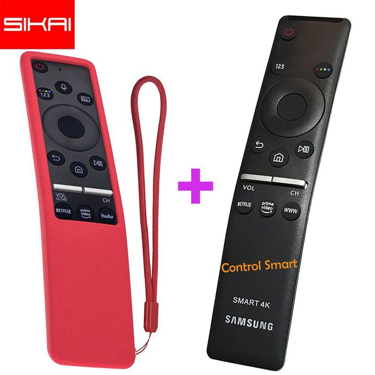 A1 - Control remoto para tv samsung smart + funda de silicona - rojo