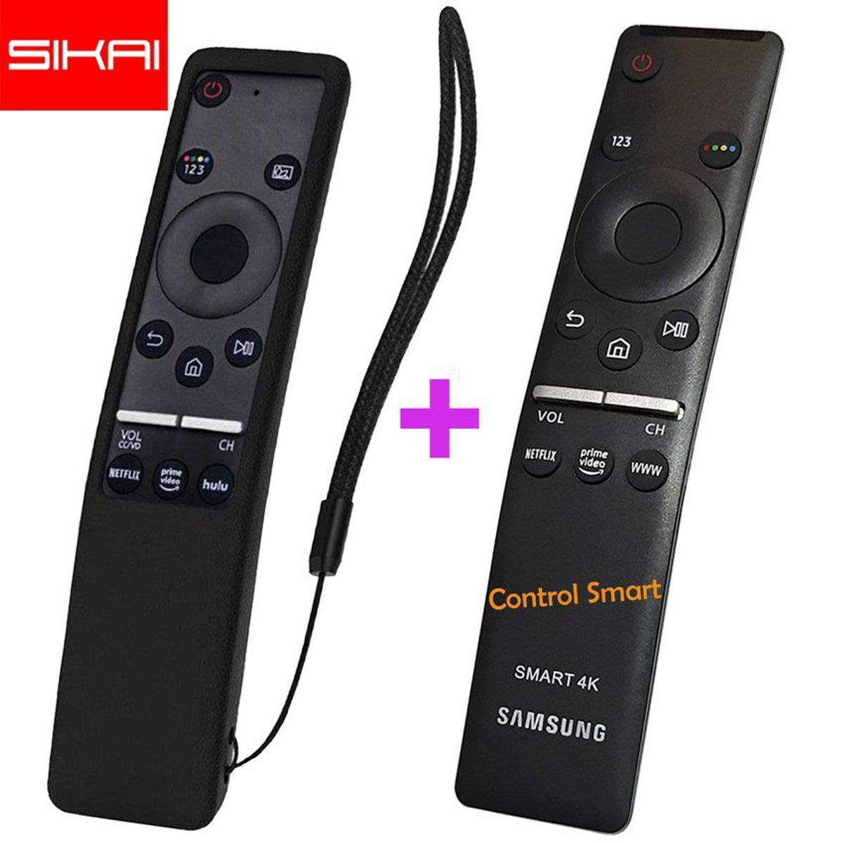 A1 - Control remoto para tv samsung smart + funda de silicona  negra
