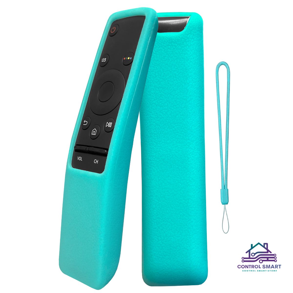 GENERICO - Control Remoto Para Tv Samsung Smart + Funda Protector - Celeste