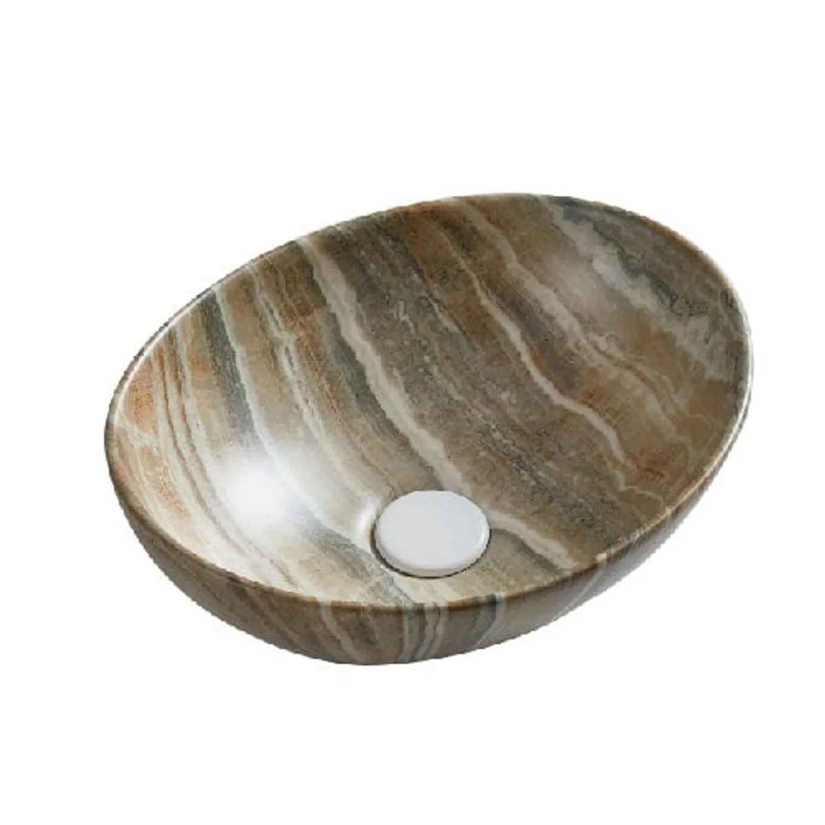 XM - LAVABO OVALIN DE LOZA CAFÉ TURCO 652CD