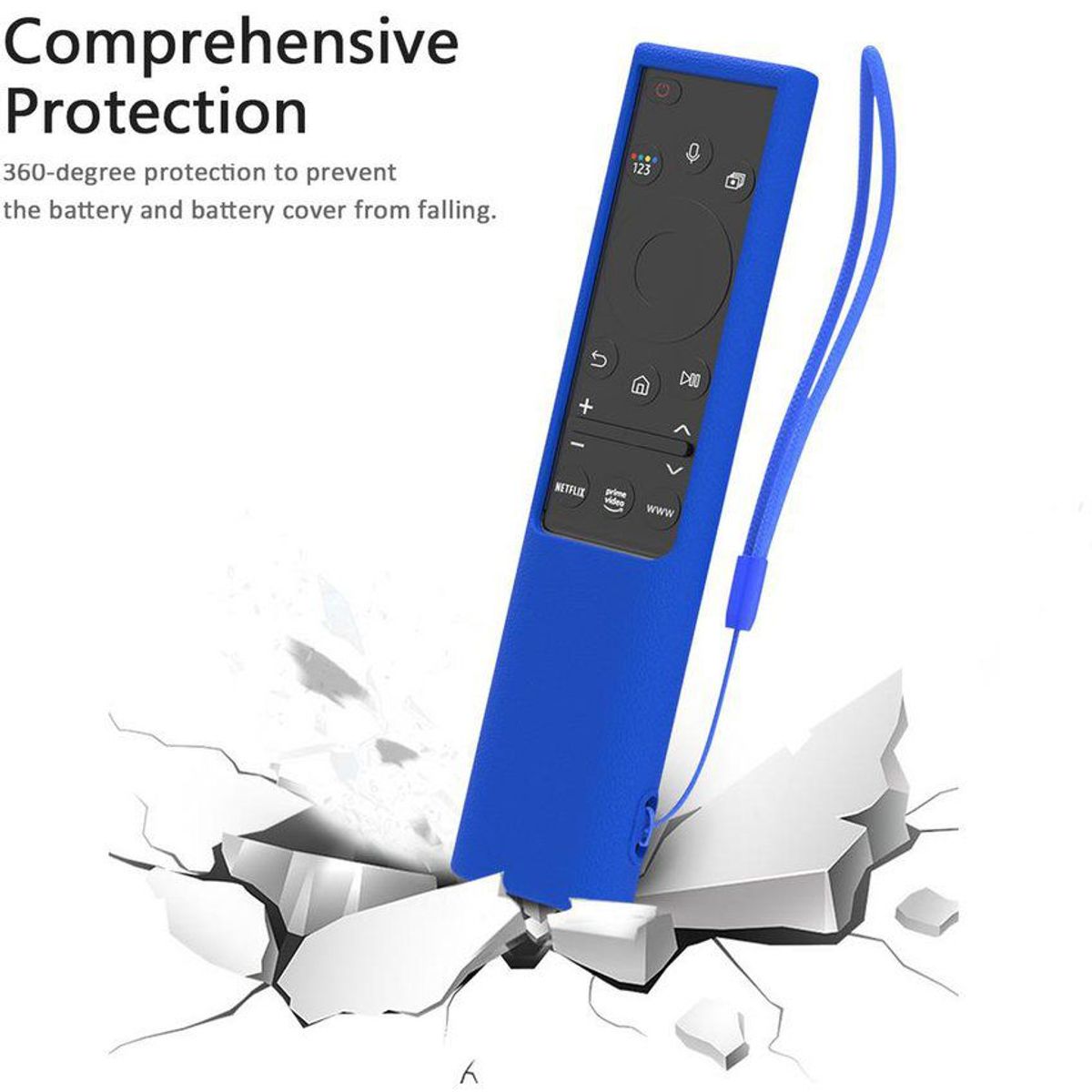 SIKAI - Funda Protector De Silicona Control Samsung Qled  2021 _ Azul