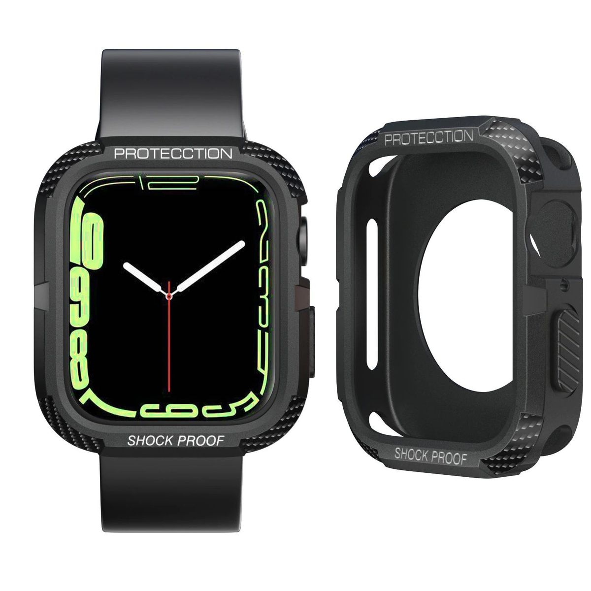 GENERICO - Case Rugger Armor para APPLE WATCH 41mm - 40mm - 38mm - Negro