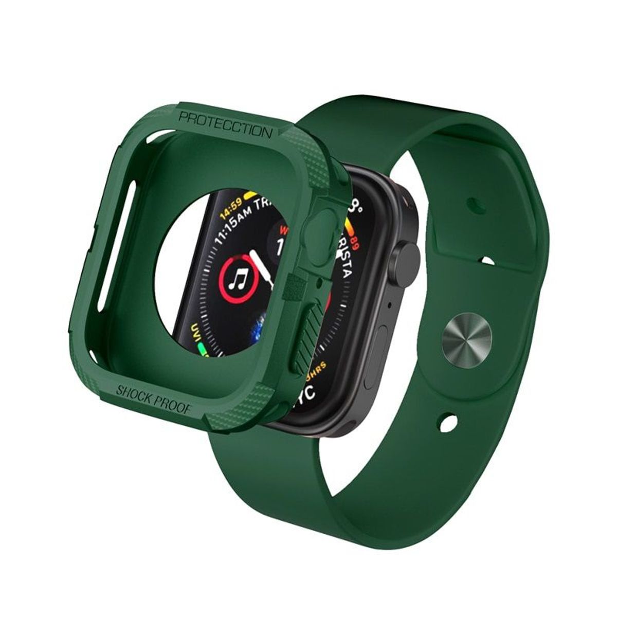 GENERICO - Case Rugger Armor para APPLE WATCH 45mm - 44mm - 42mm - Verde