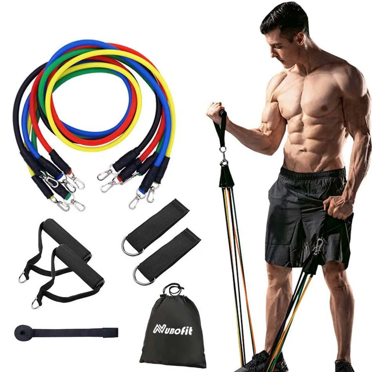 OEM - Set Bandas Resistencia NUBOFIT Gym Crossfit Yoga Fitness