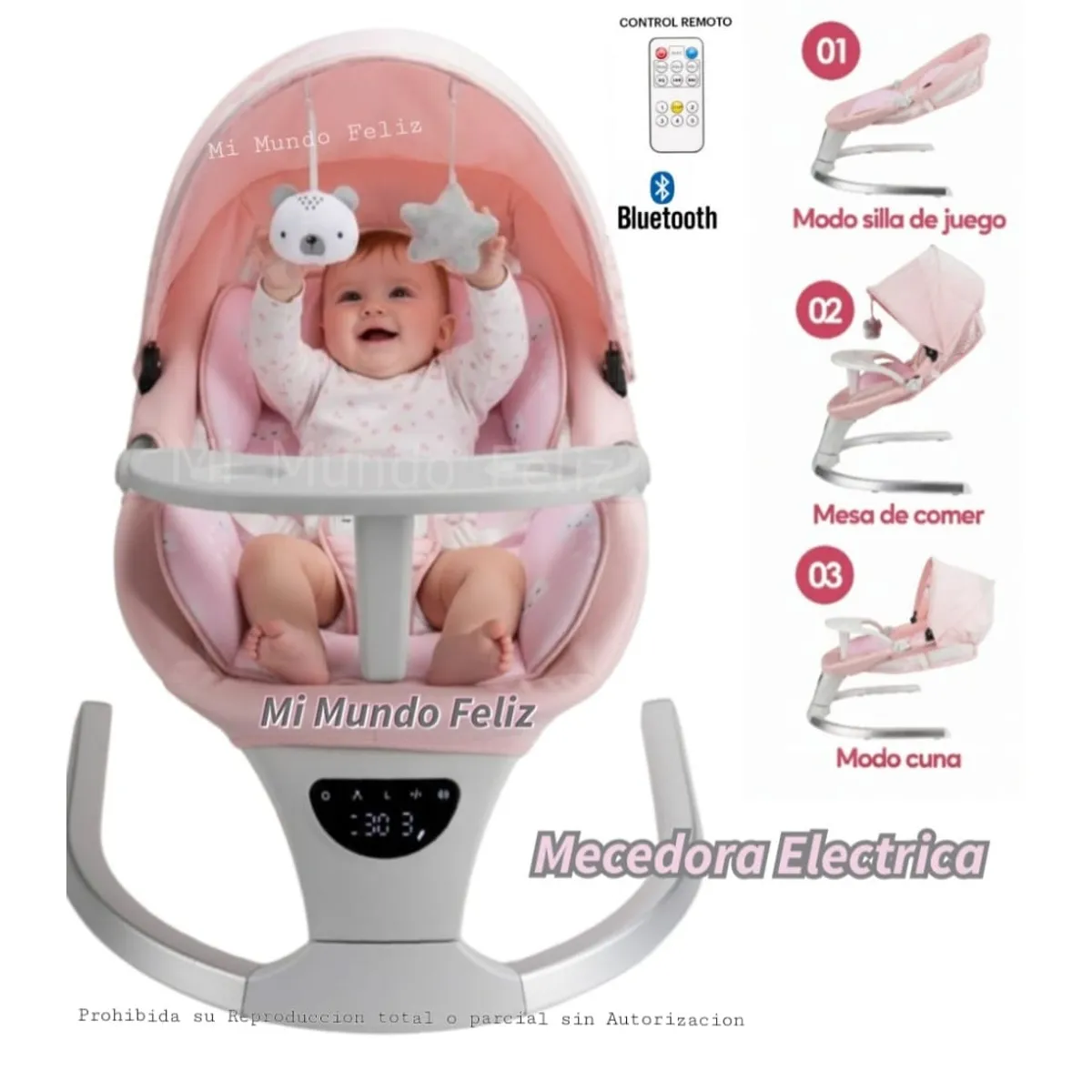 BABY - Mecedora Musical Swing Nido Infantil Pink 2026