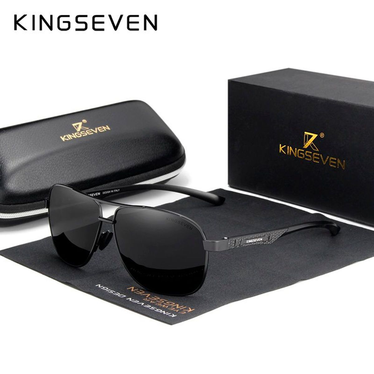 KINGSEVEN - Lentes de sol kingseven polarizado uv400 aviador aluminio