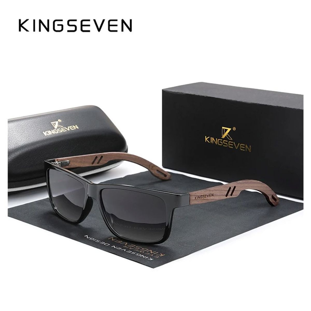 KINGSEVEN - Lentes de Sol kingseven Polarizado uv400 Madera 550708