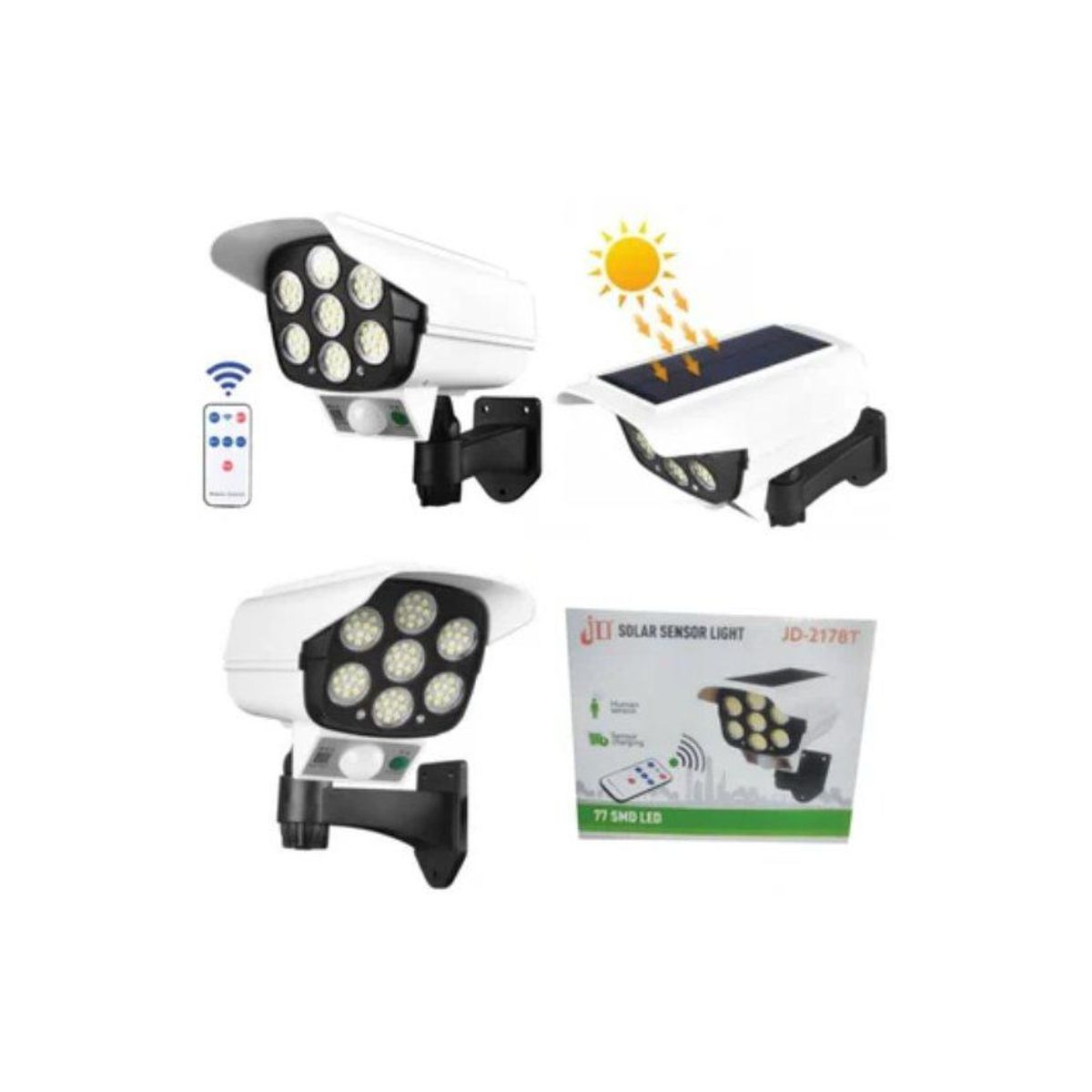 GENERICO - Lampara solar con sensor de movimiento forma camara de seguridad